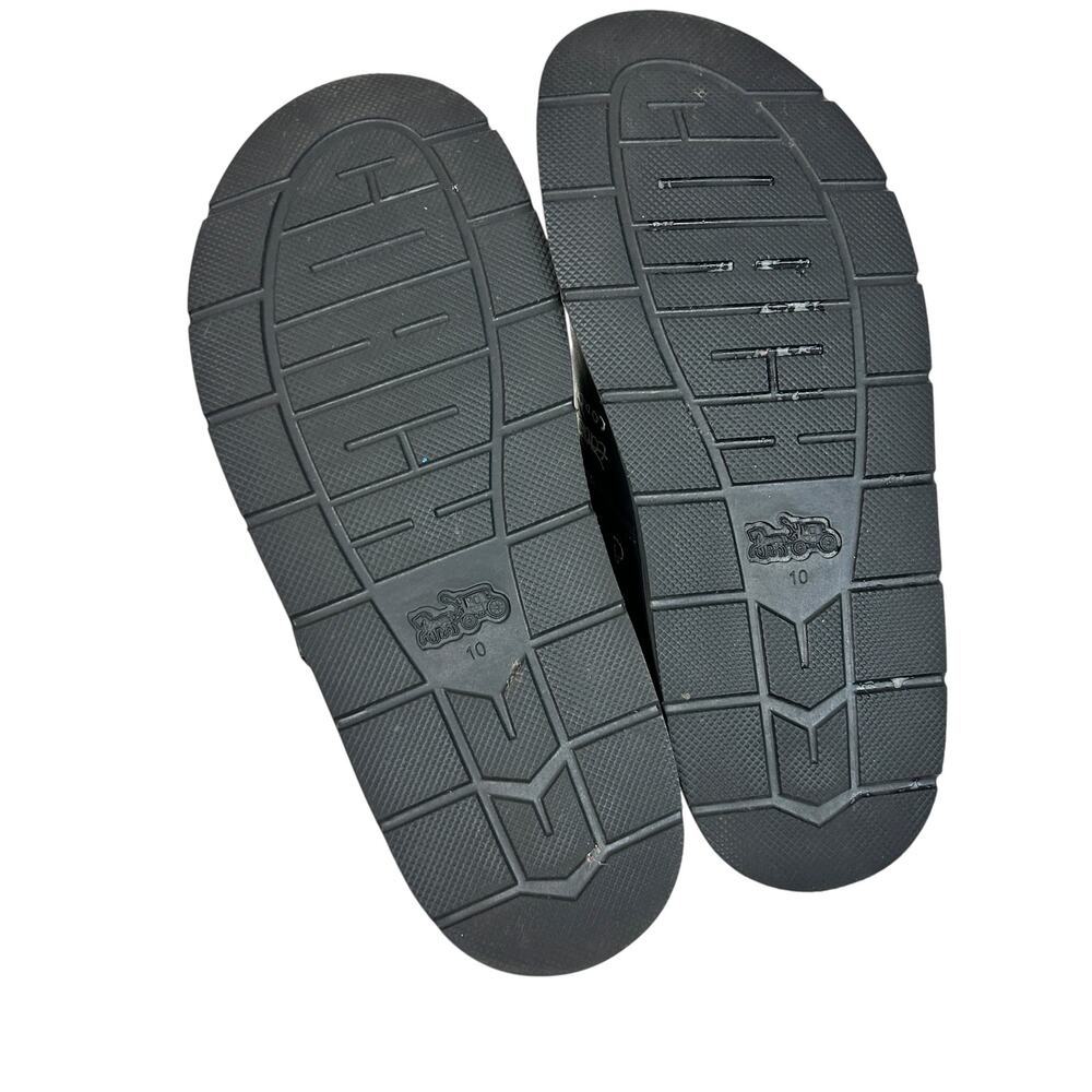 Coach Mens Black Leather Buckle Mule Clog Sketch Embroidered Print 10 43 - Picture 4 of 7